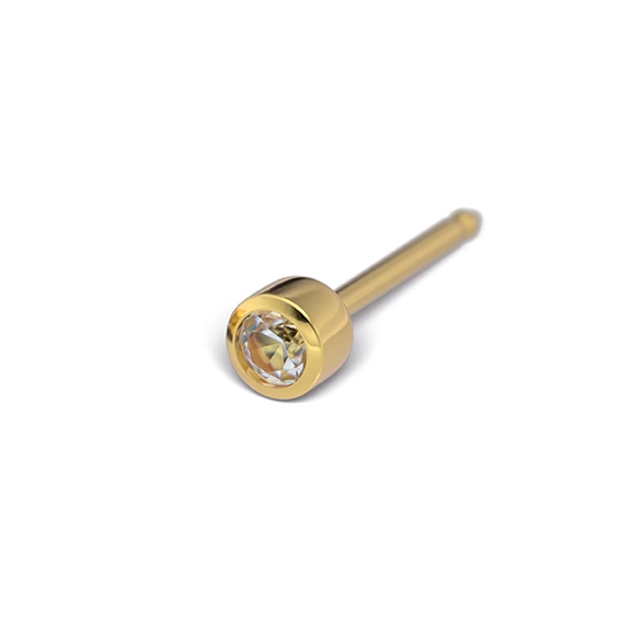 STUDEX - 1st guldpläterat örhänge, kristall, 2mm