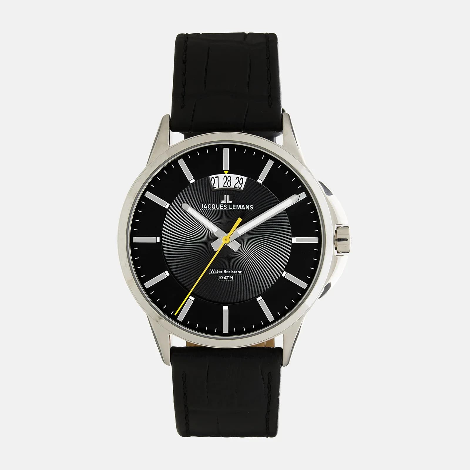 Jacques Lemans Sidney - herrklocka, läder/svart, 42mm 1