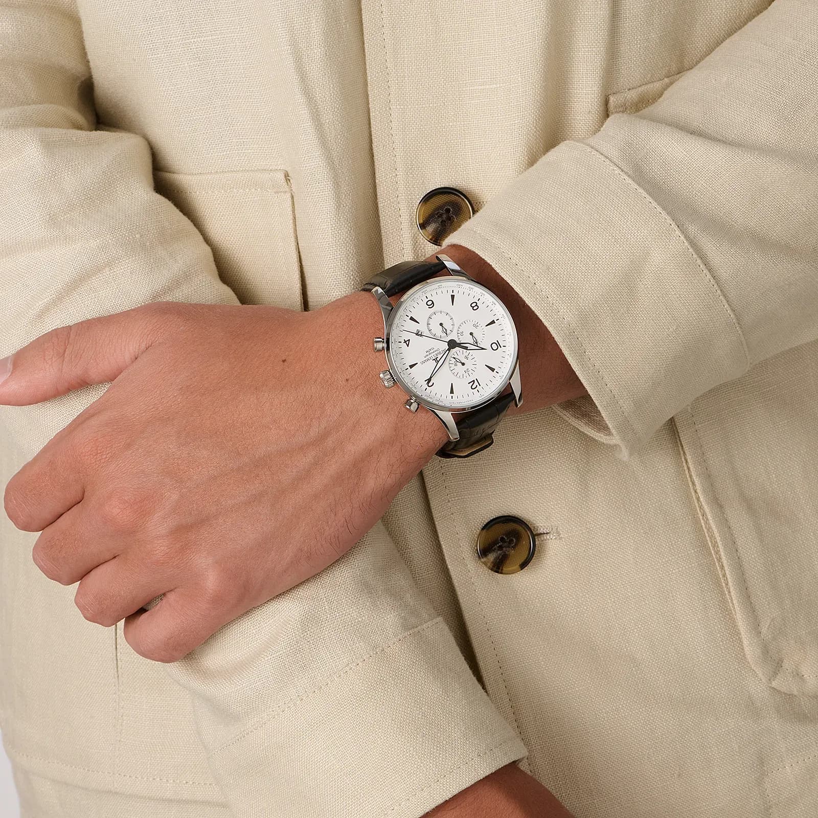 Jacques Lemans London herr, svart/vit 44 mm - 1-1844ZB 2