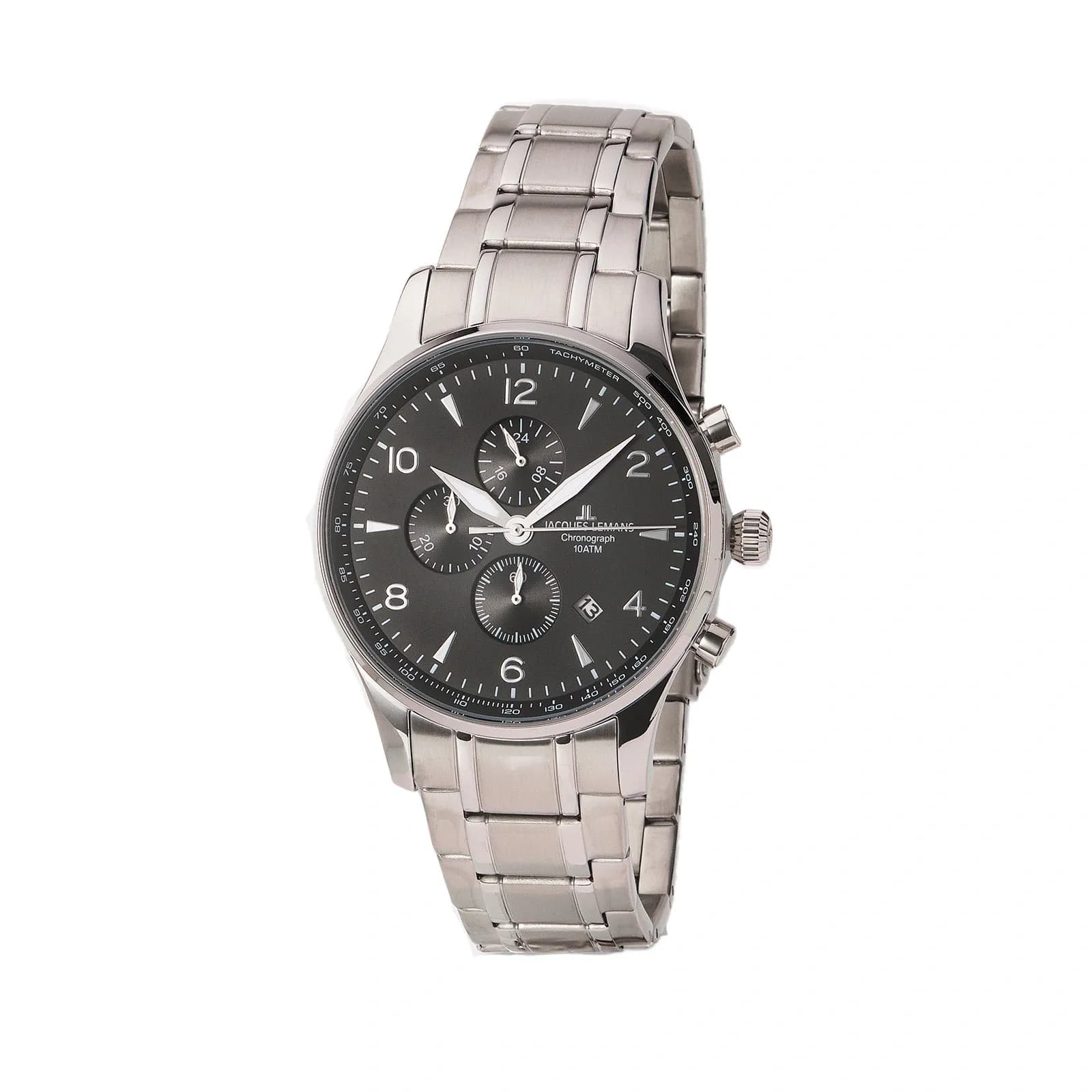 Jacques Lemans London herr, stål/svart 44 mm - 1-1844ZE