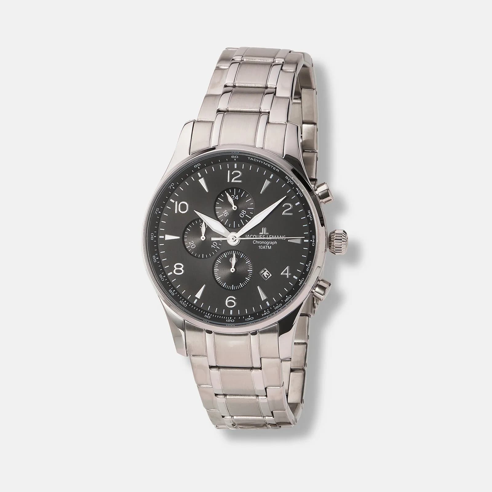 Jacques Lemans London herr, stål/svart 44 mm - 1-1844ZE