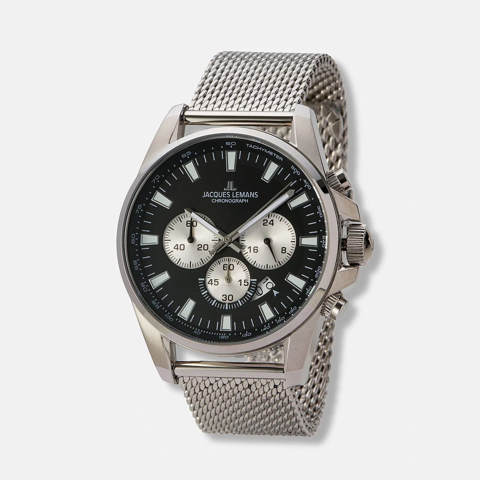Jacques Lemans Liverpool herrklocka - set svart/stål, 44 mm 2