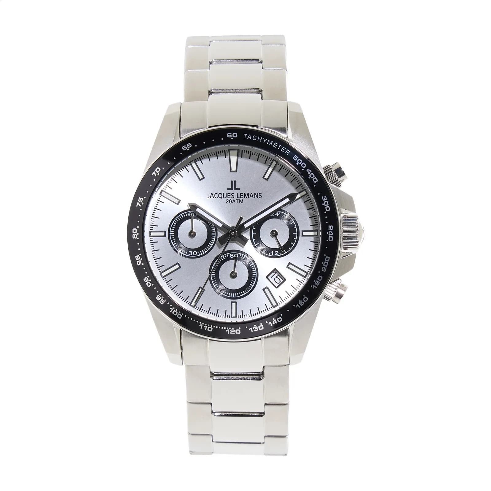 Jacques Lemans Liverpool - klockset herr, stål/vit, 41 mm 2