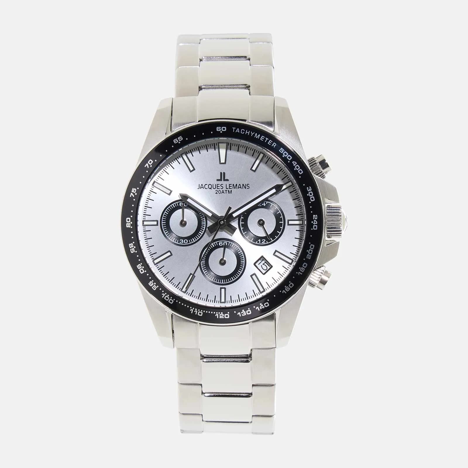 Jacques Lemans Liverpool - klockset herr, stål/vit, 41 mm 8