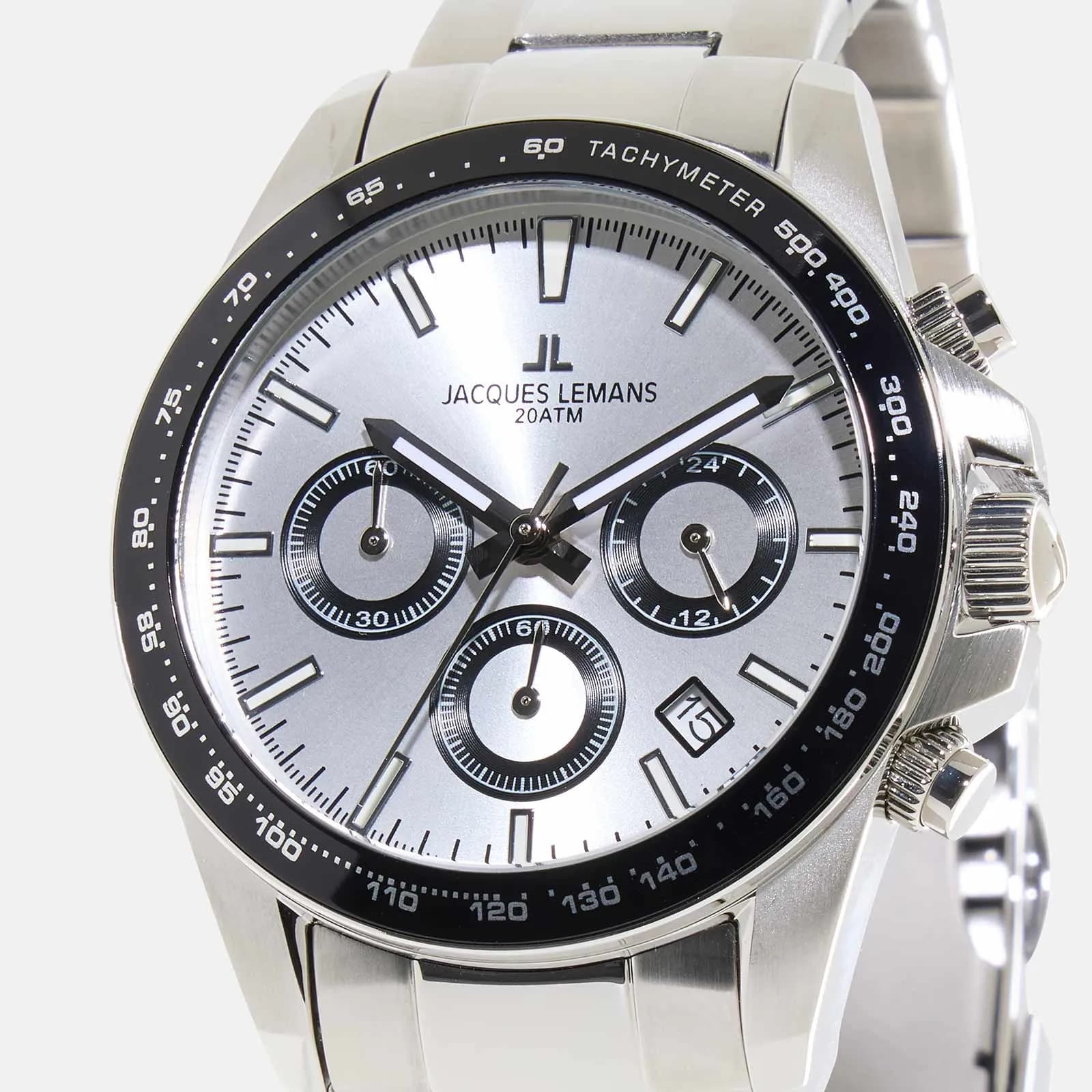 Jacques Lemans Liverpool - klockset herr, stål/vit, 41 mm 9
