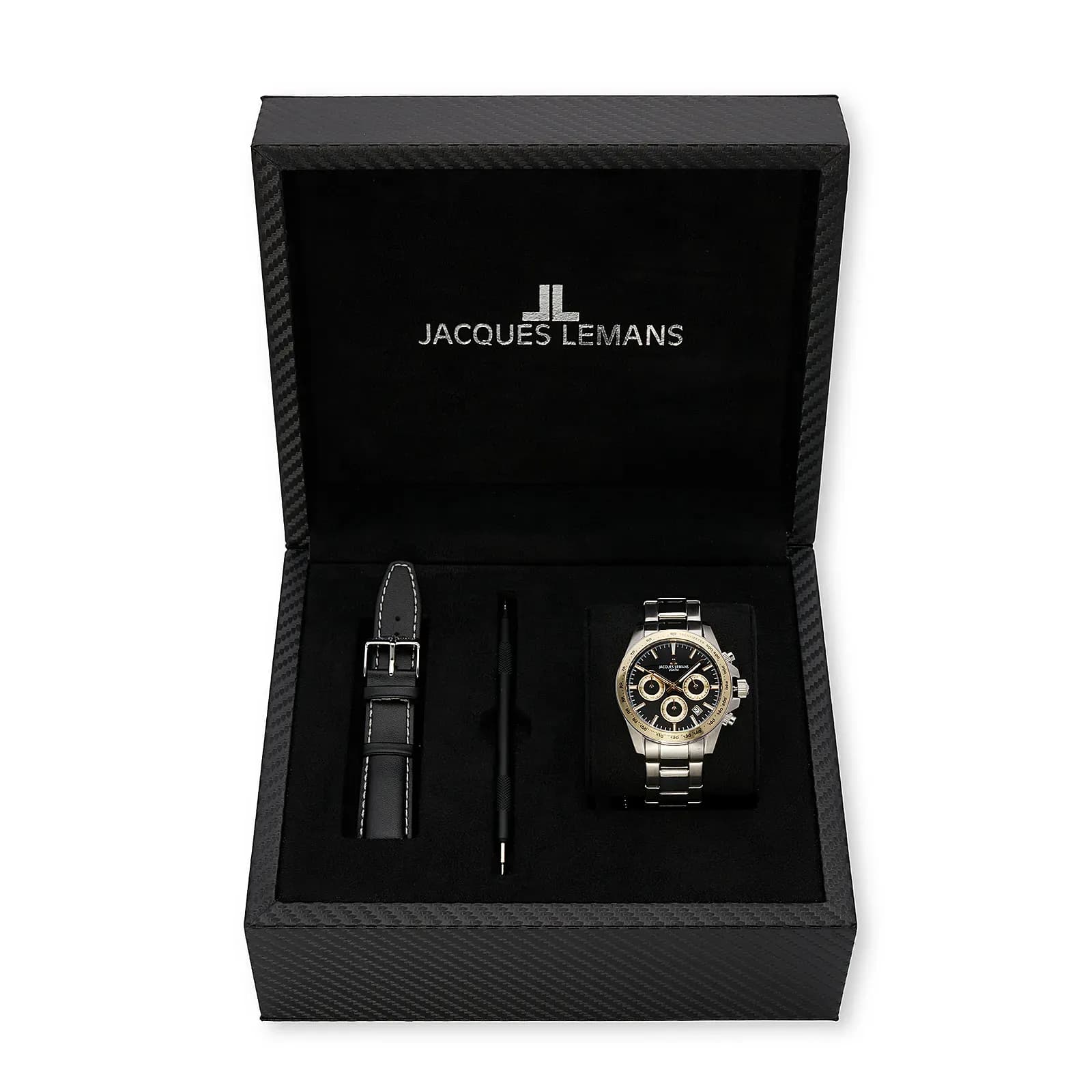 Jacques Lemans Liverpool - klockset herr, bicolor/svart, 41 mm