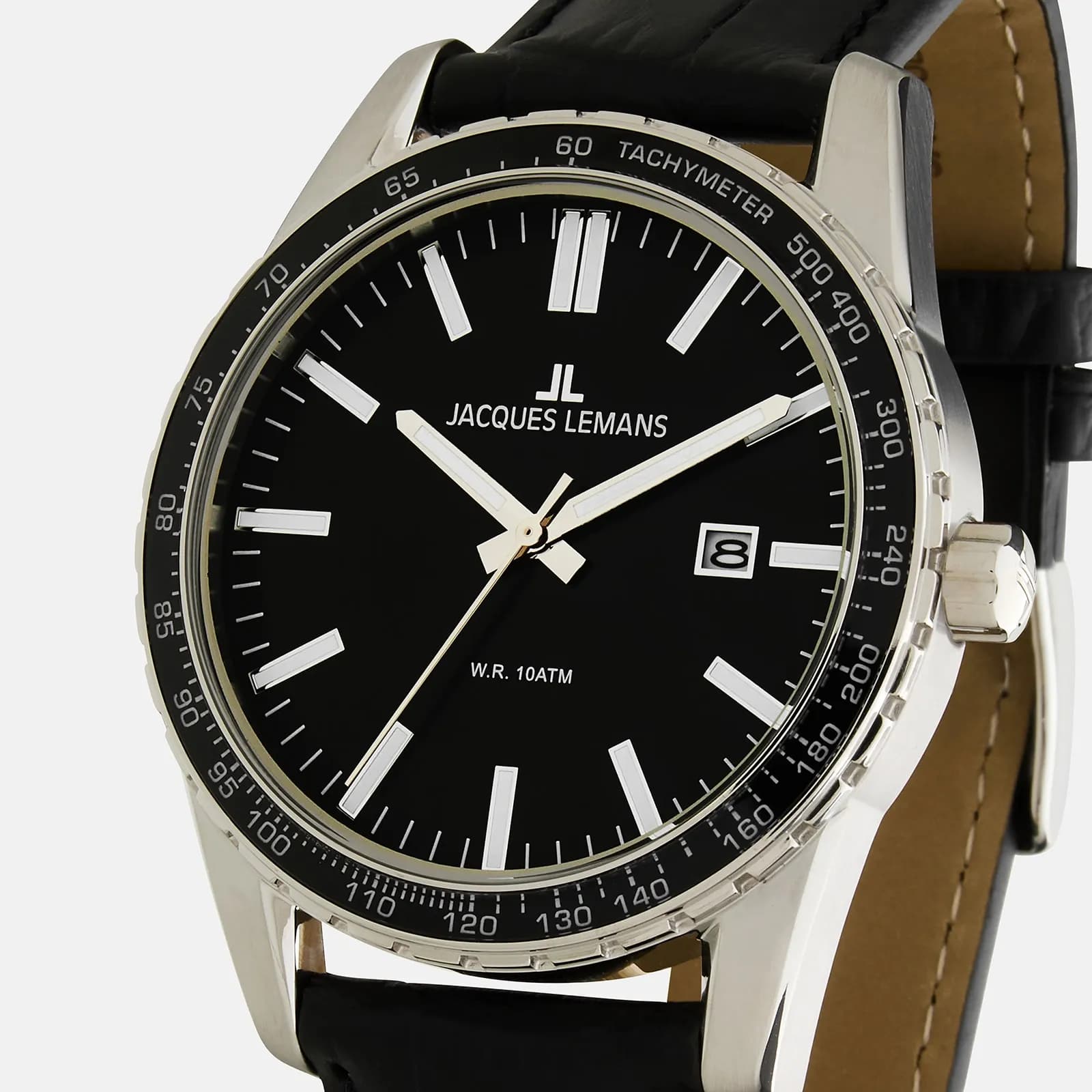 Jacques Lemans Liverpool - herrklocka, läder/svart, 44mm 2