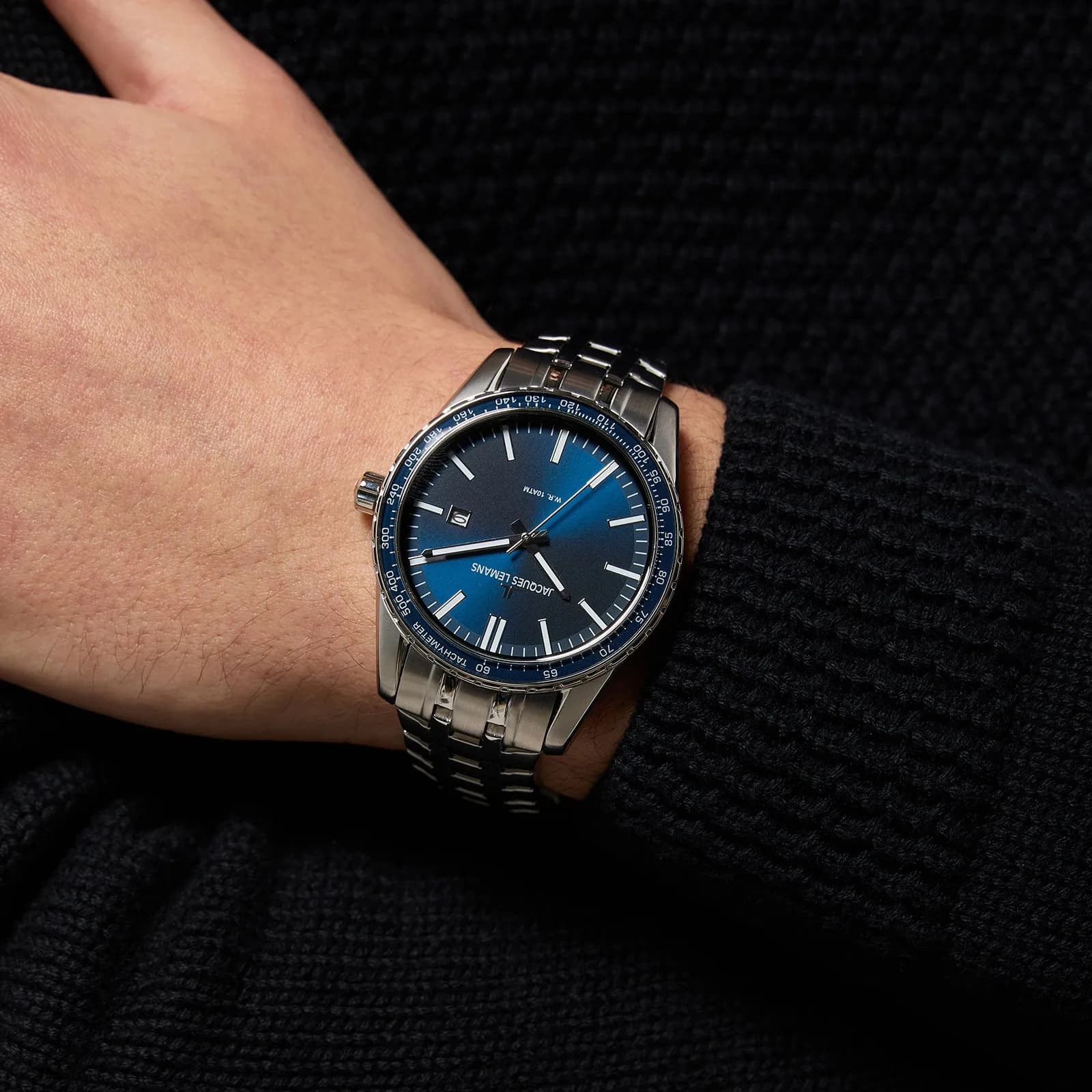 Jacques Lemans Liverpool - herrklocka, stål/blå, 44mm 3