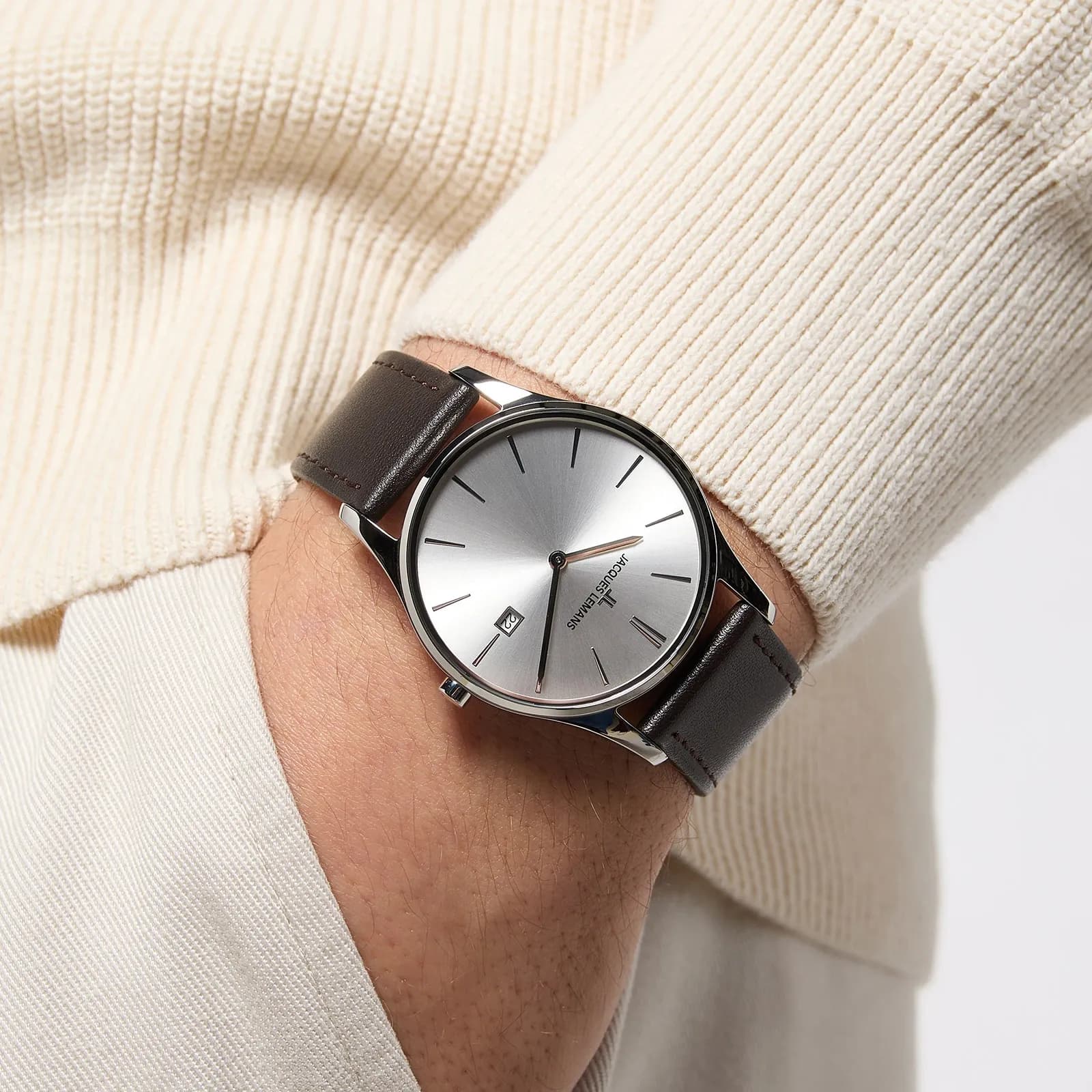 Jacques Lemans London - herrklocka stål/ljus, 38mm 4