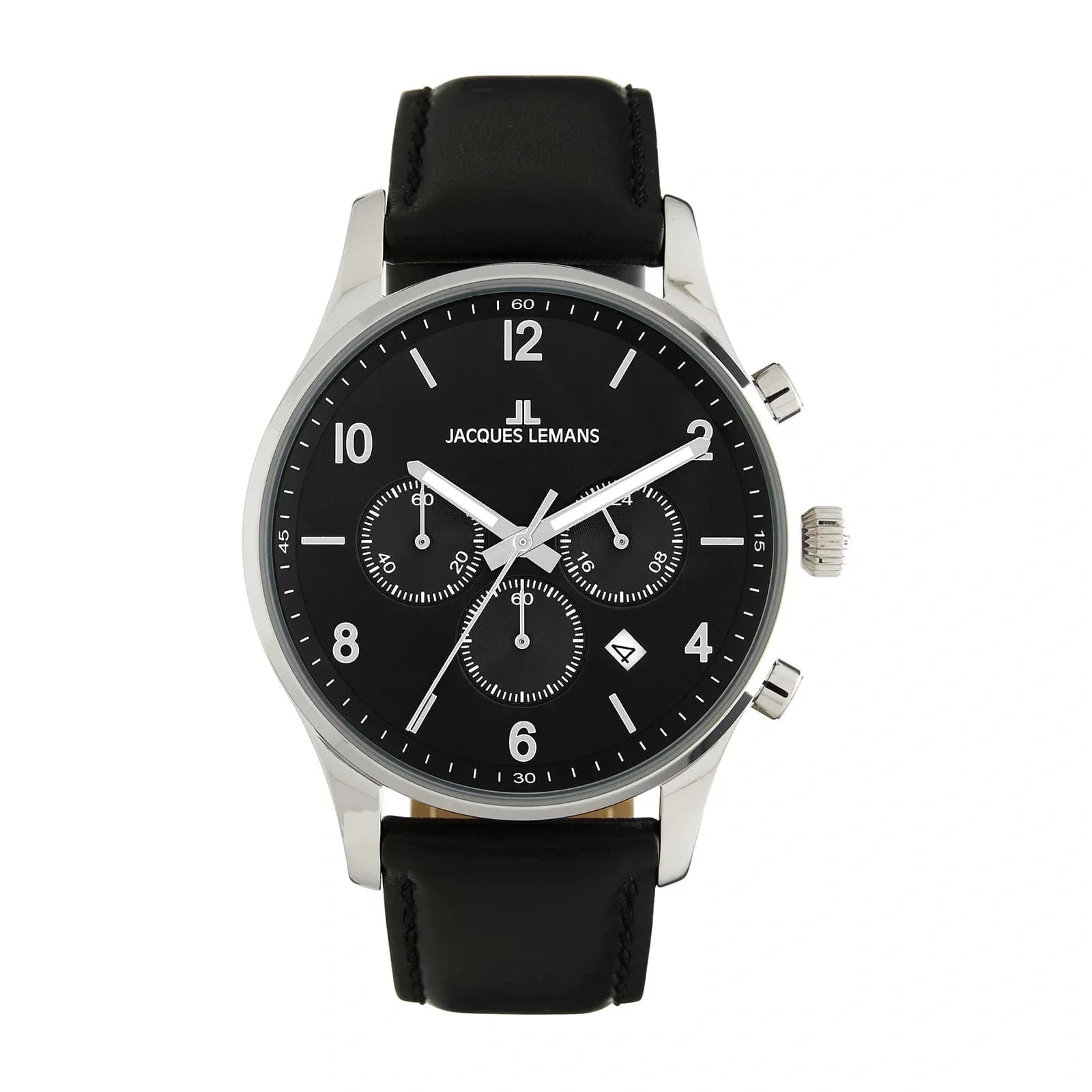 Jacques Lemans London - herrklocka, svart läder, 42mm