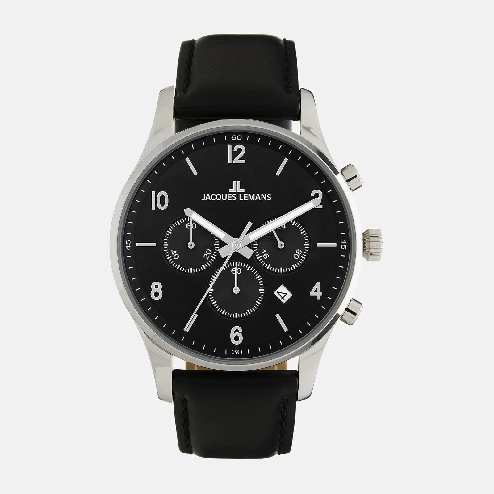 Jacques Lemans London - herrklocka, svart läder, 42mm