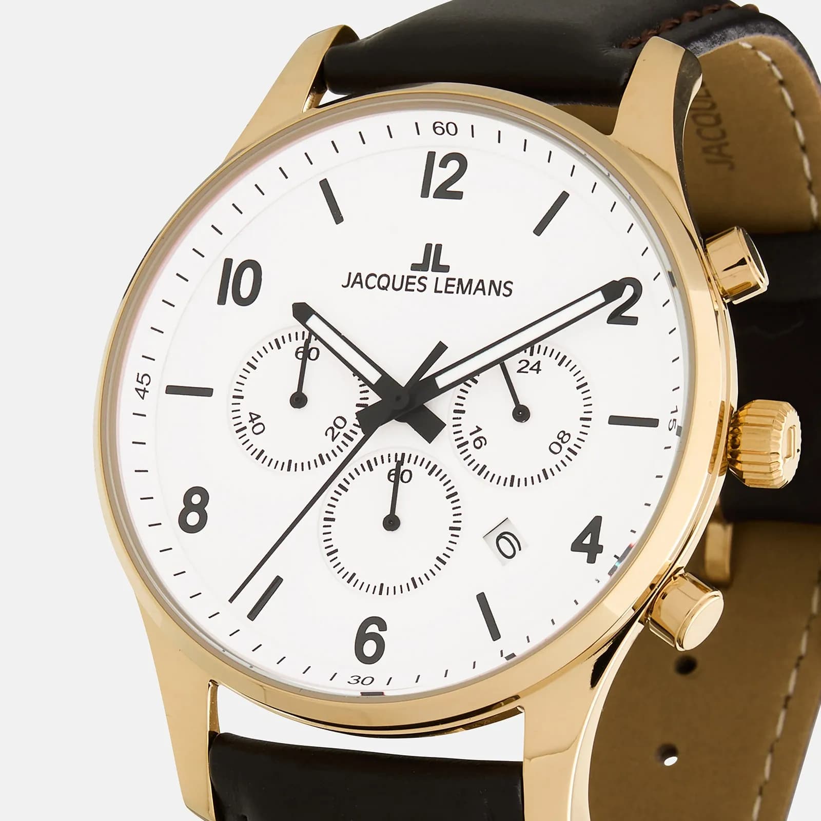 Jacques Lemans London - herrklocka, vit/guldton, 42mm 2