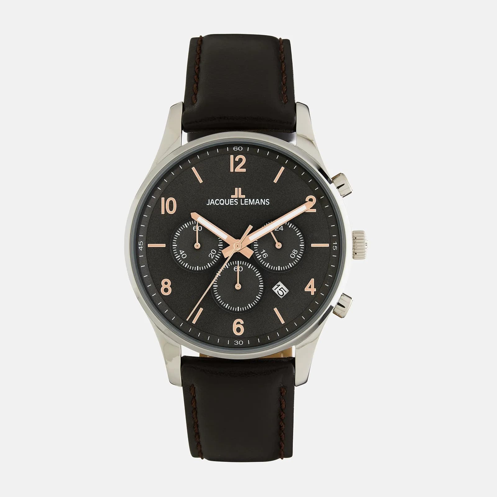 Jacques Lemans London - herrklocka, läder/svart, 42mm