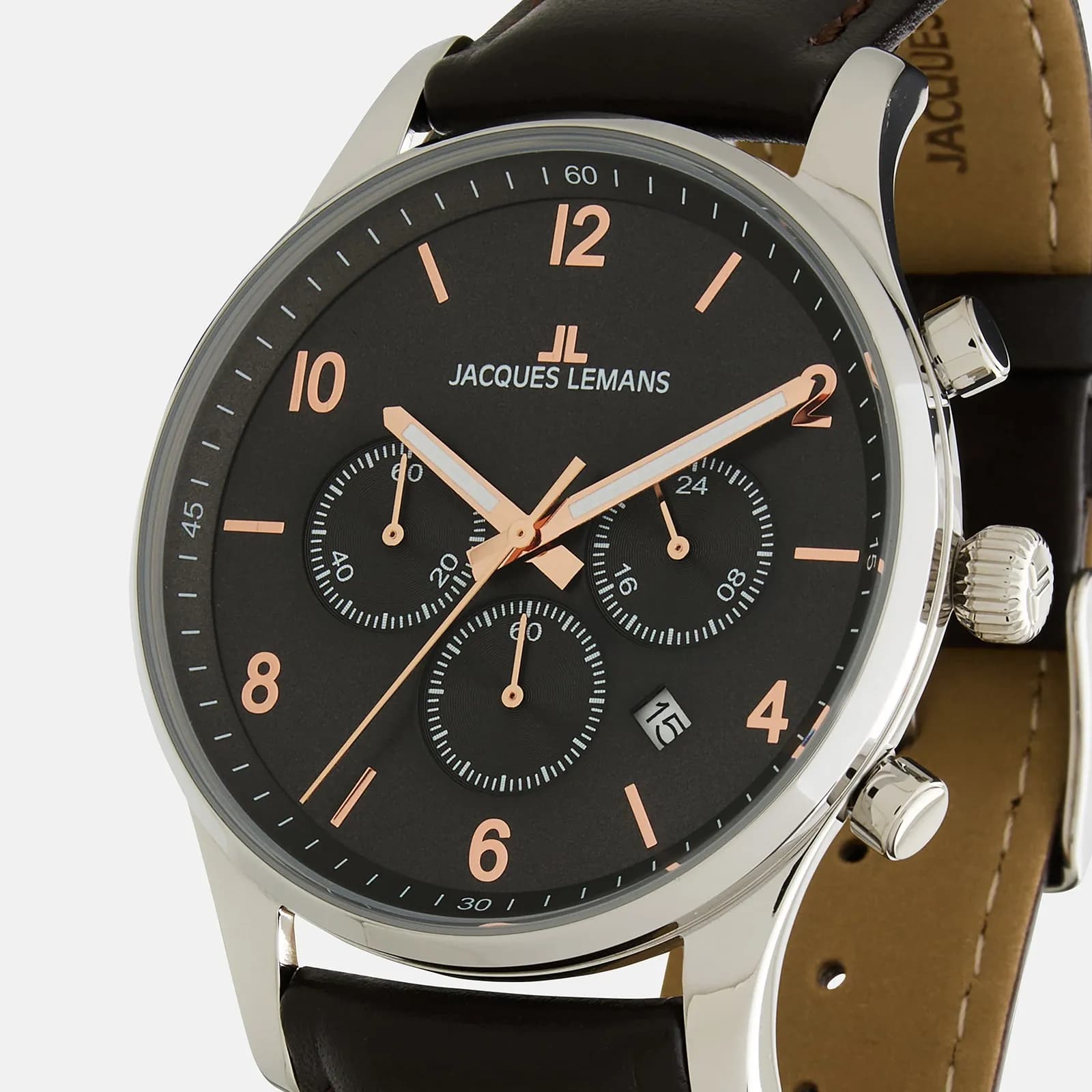 Jacques Lemans London - herrklocka, läder/svart, 42mm 3