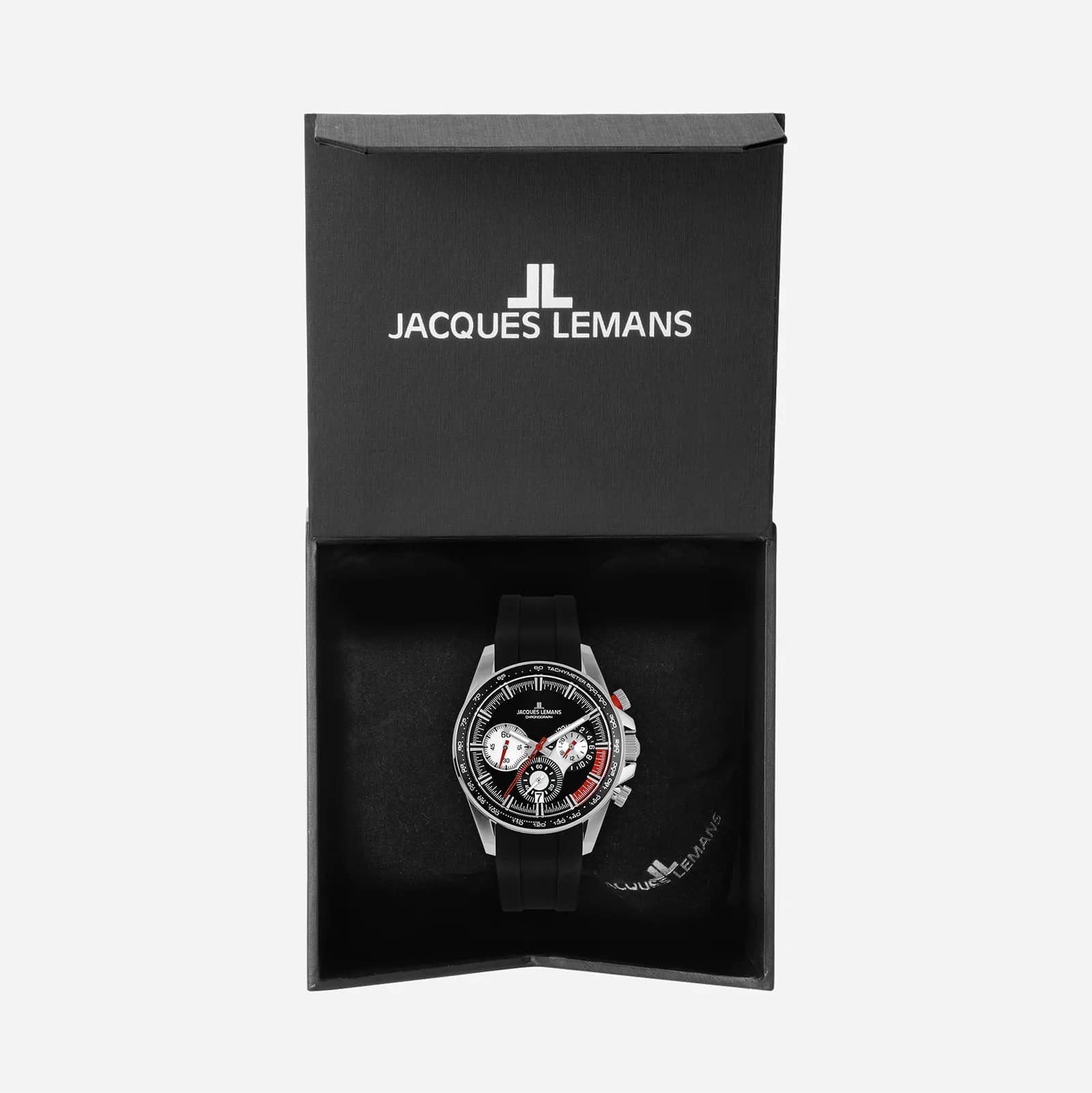 Jacques Lemans Liverpool herr svart/stål, silikonband - 1-2127A 3