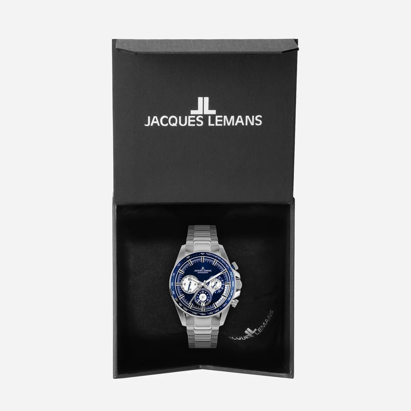 Jacques Lemans Liverpool herr blå/stål, metallband - 1-2127F 6