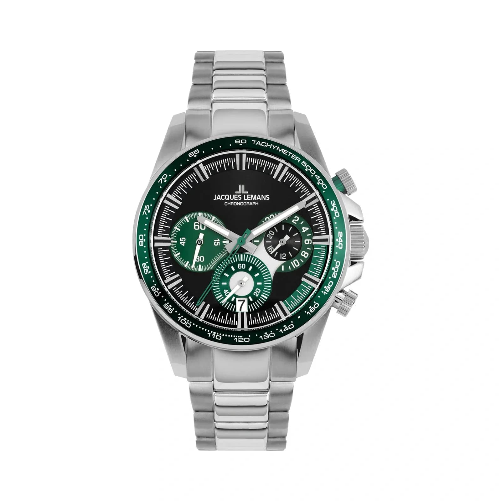 Jacques Lemans Liverpool herr svart/stål, metallband - 1-2127G