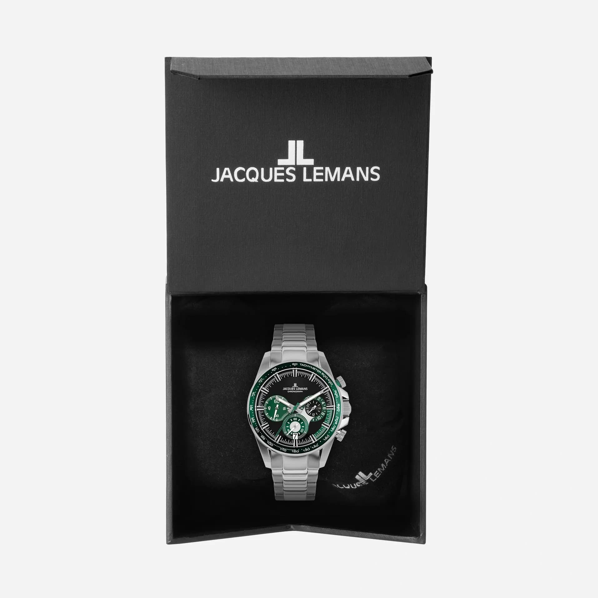 Jacques Lemans Liverpool herr svart/stål, metallband - 1-2127G 7