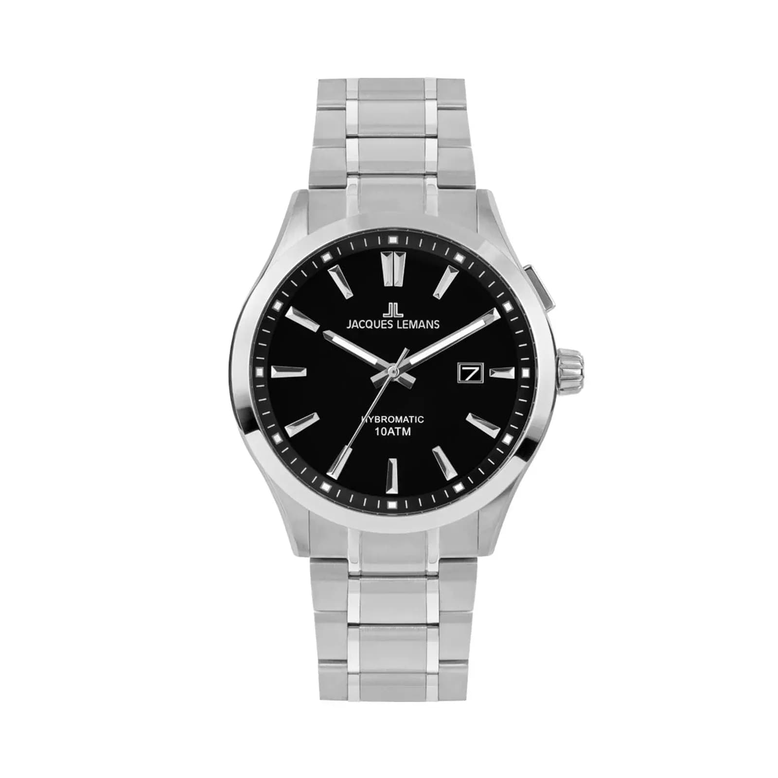 Jacques Lemans Hybromatic - automatisk, stål/svart, 43mm
