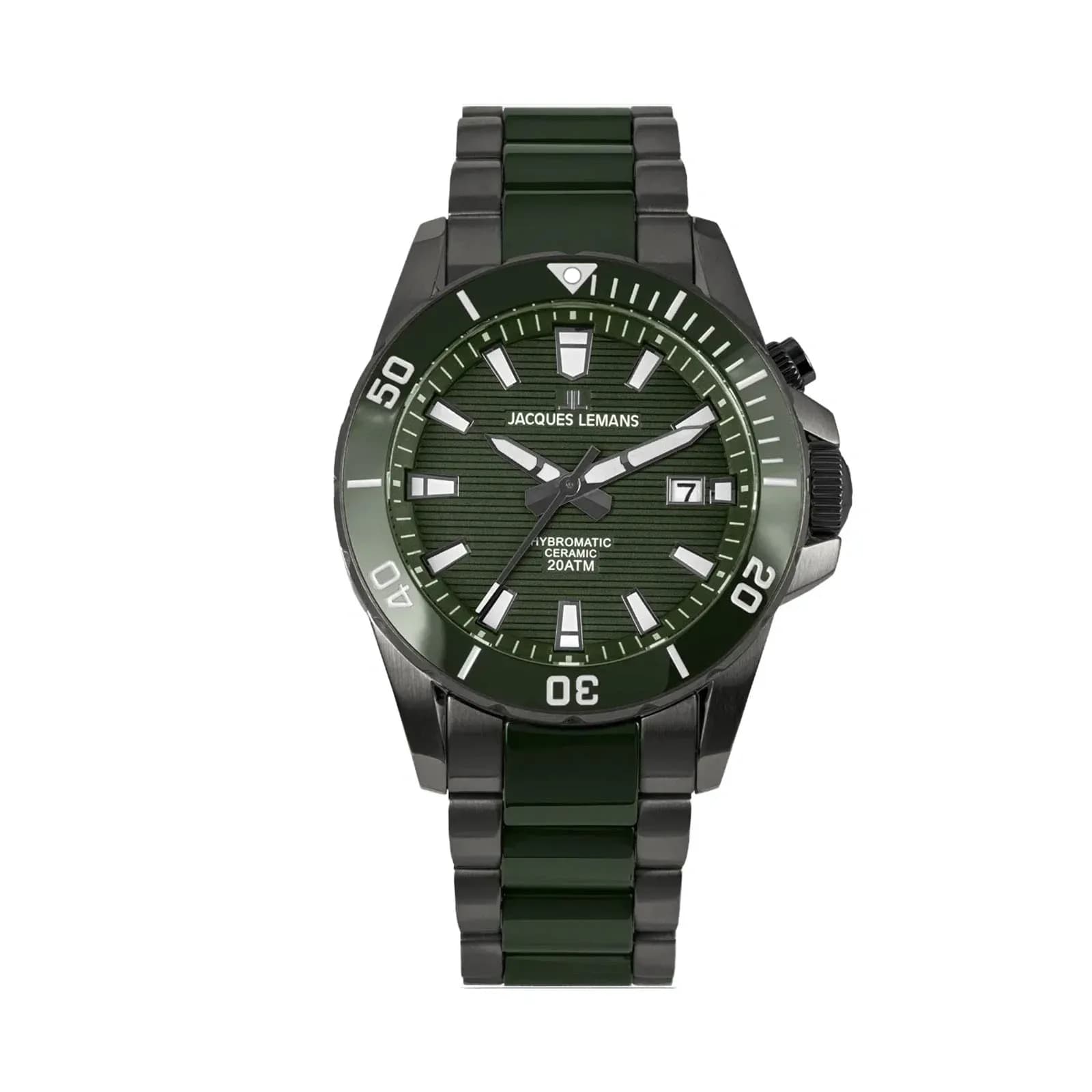 Jacques Lemans Hybromatic - herrklocka, stål/svart, 42mm