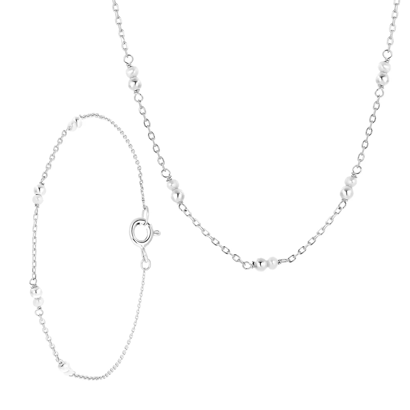 Set i rhodinerat silver -halsband och armband med sötvattenspärlor