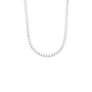 Rhodiumpläterat silverhalsband, hjärtkedja - 45 cm