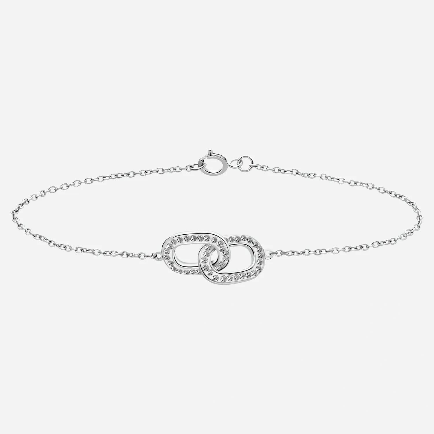 Rhodinerat silverarmband, två länkar - 17+2 cm