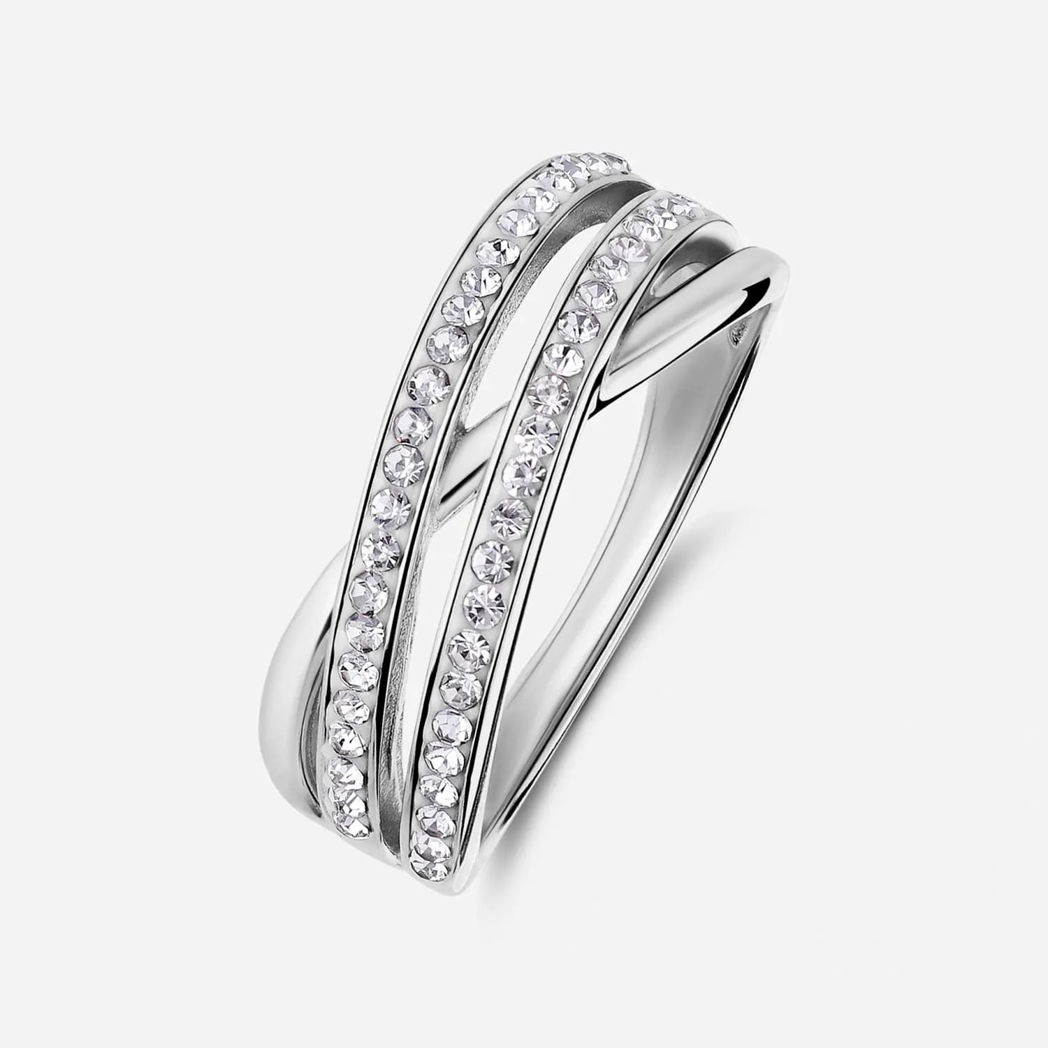 Bred ring i rhodinerat silver, omlottdesign