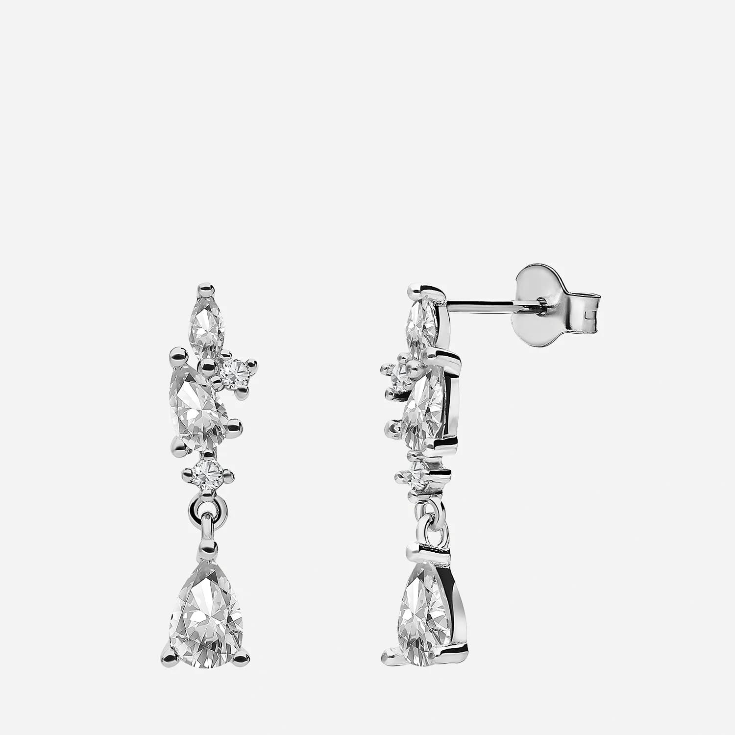 Örhängen i rhodinerat silver - droppe med Kubisk Zirkonia 20 mm