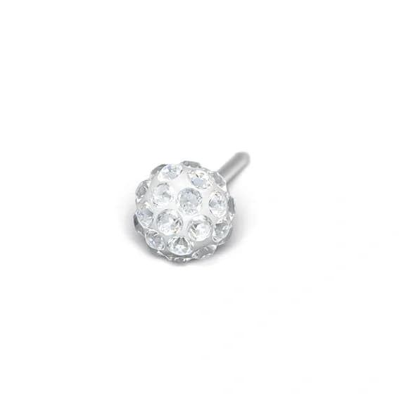 STUDEX - 1st örhänge kirurgiskt stål, glitterboll 4,5mm