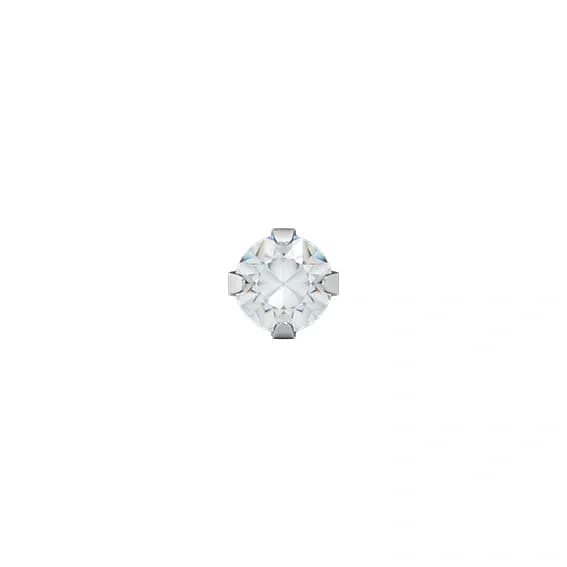 STUDEX - 1st örhänge kirurgiskt stål, Kubisk Zirkonia 3mm 3