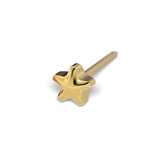 STUDEX - 1st guldpläterat örhänge, stjärna, 4mm