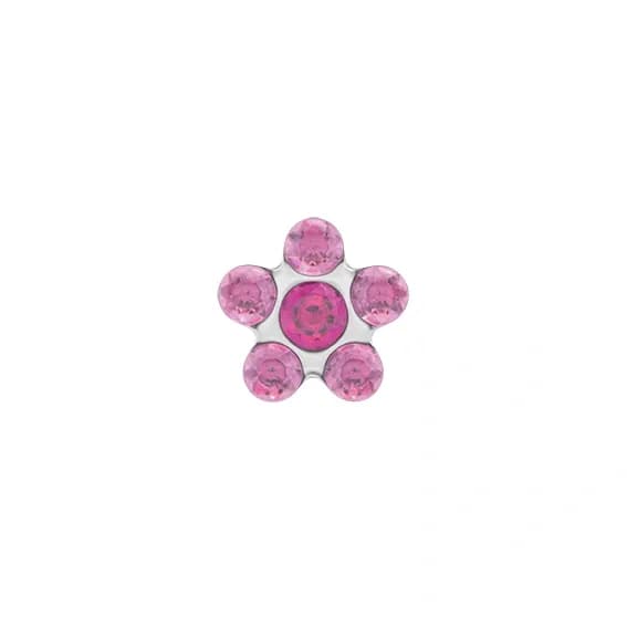 STUDEX - 1st örhänge kirurgiskt stål, rosa blomma 5mm 3