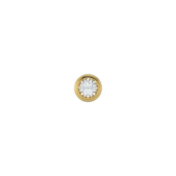 STUDEX - 1st guldpläterat örhänge, kristall, 2mm 2