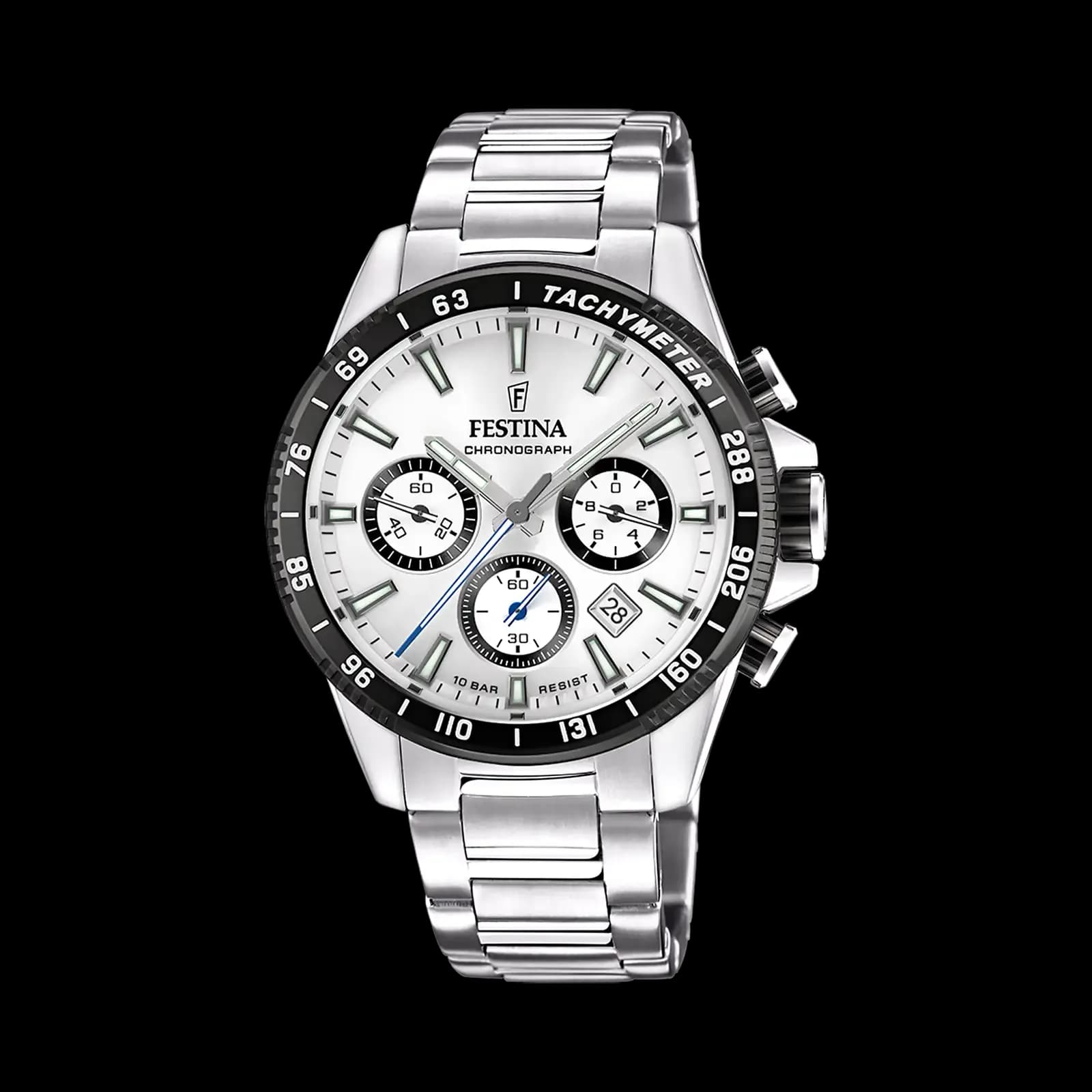 Festina Timeless Chronograph herr silver/stål, metallband - F20560/1