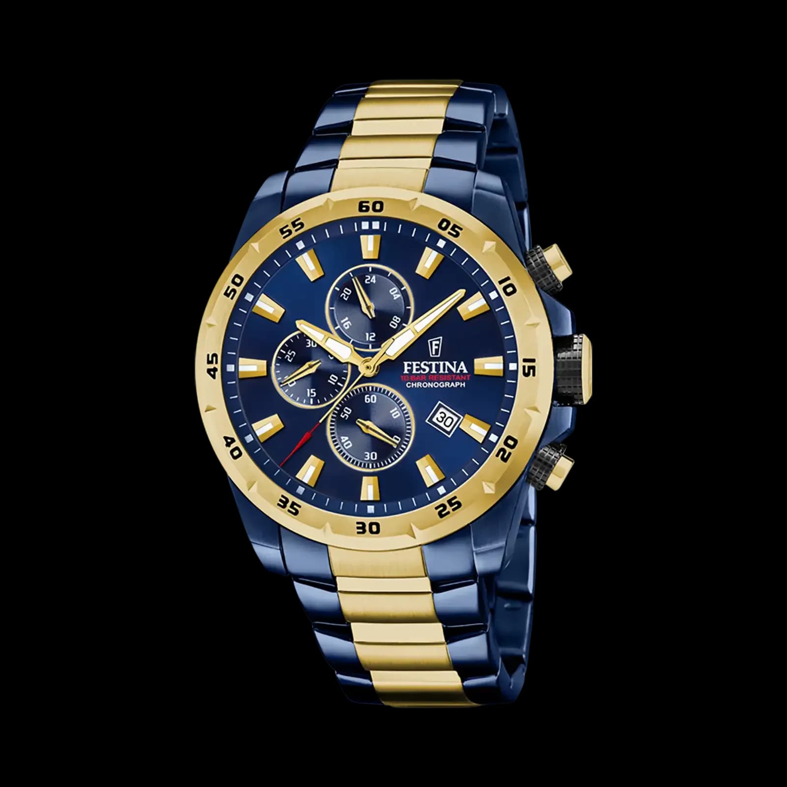 Festina Chrono Sport herrklocka blå/bicolor, metallband - F20564/1
