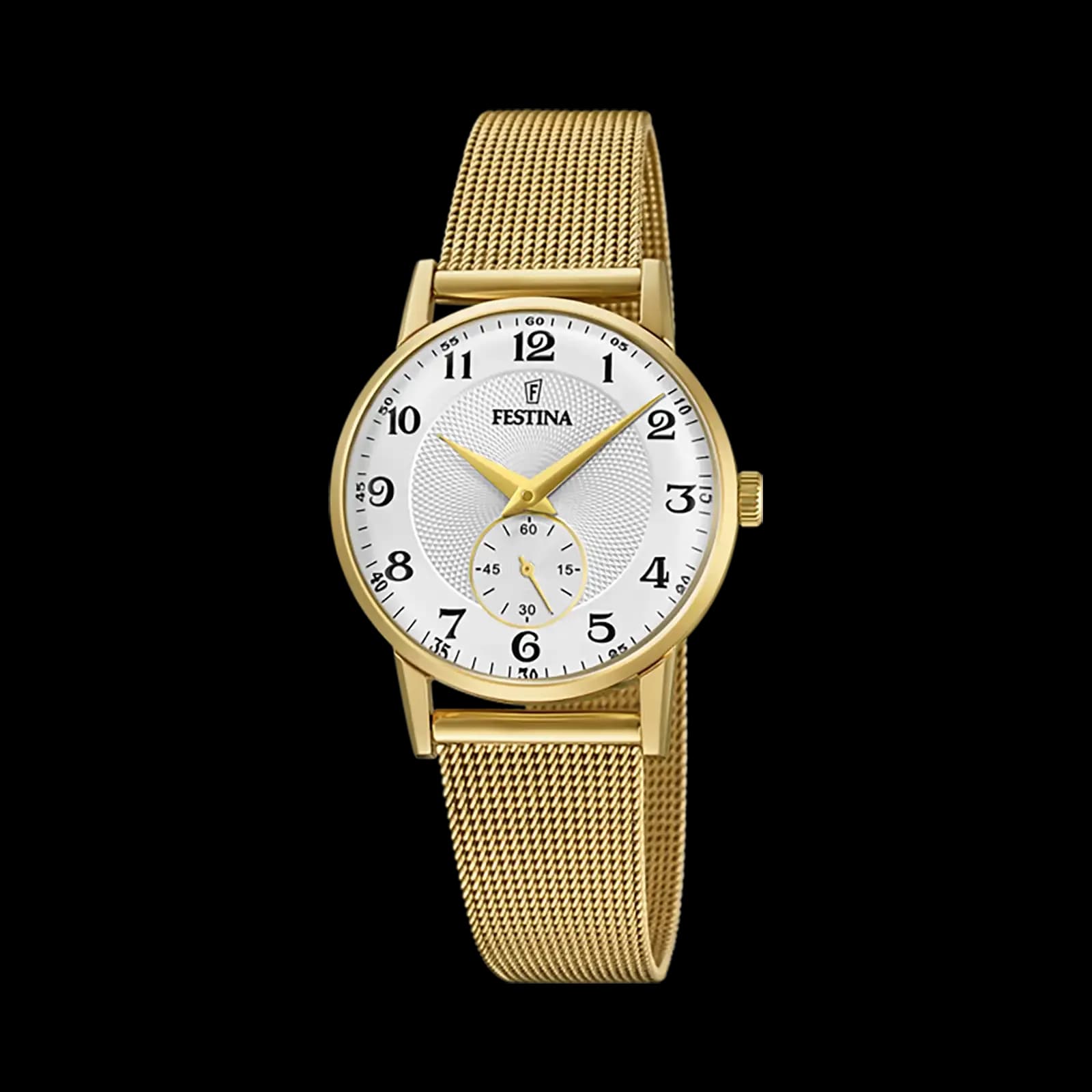 Festina Retro damklocka vit/guld, metallband - F20573/1