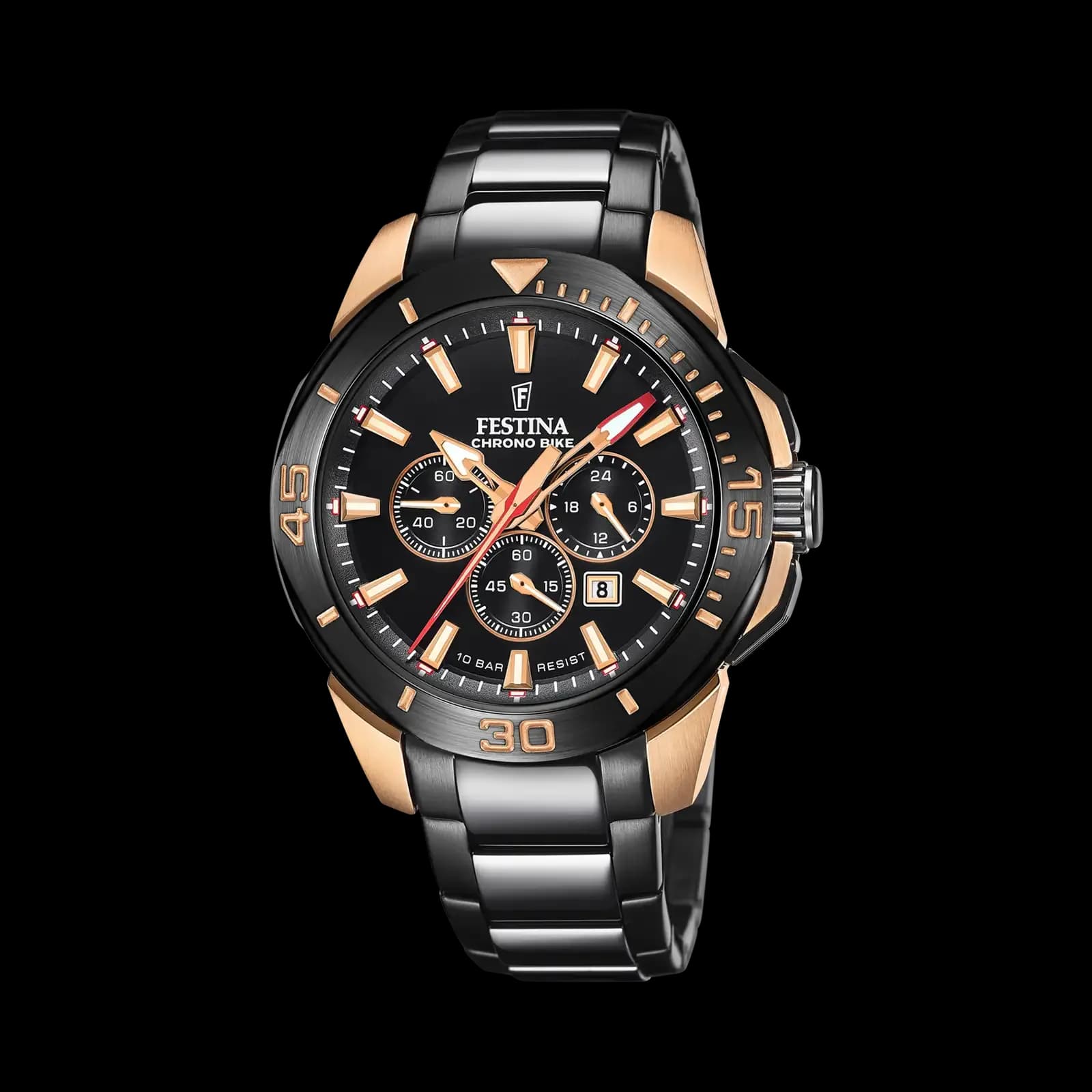 Festina Chrono Bike herrklocka svart, metallband - F20645/1