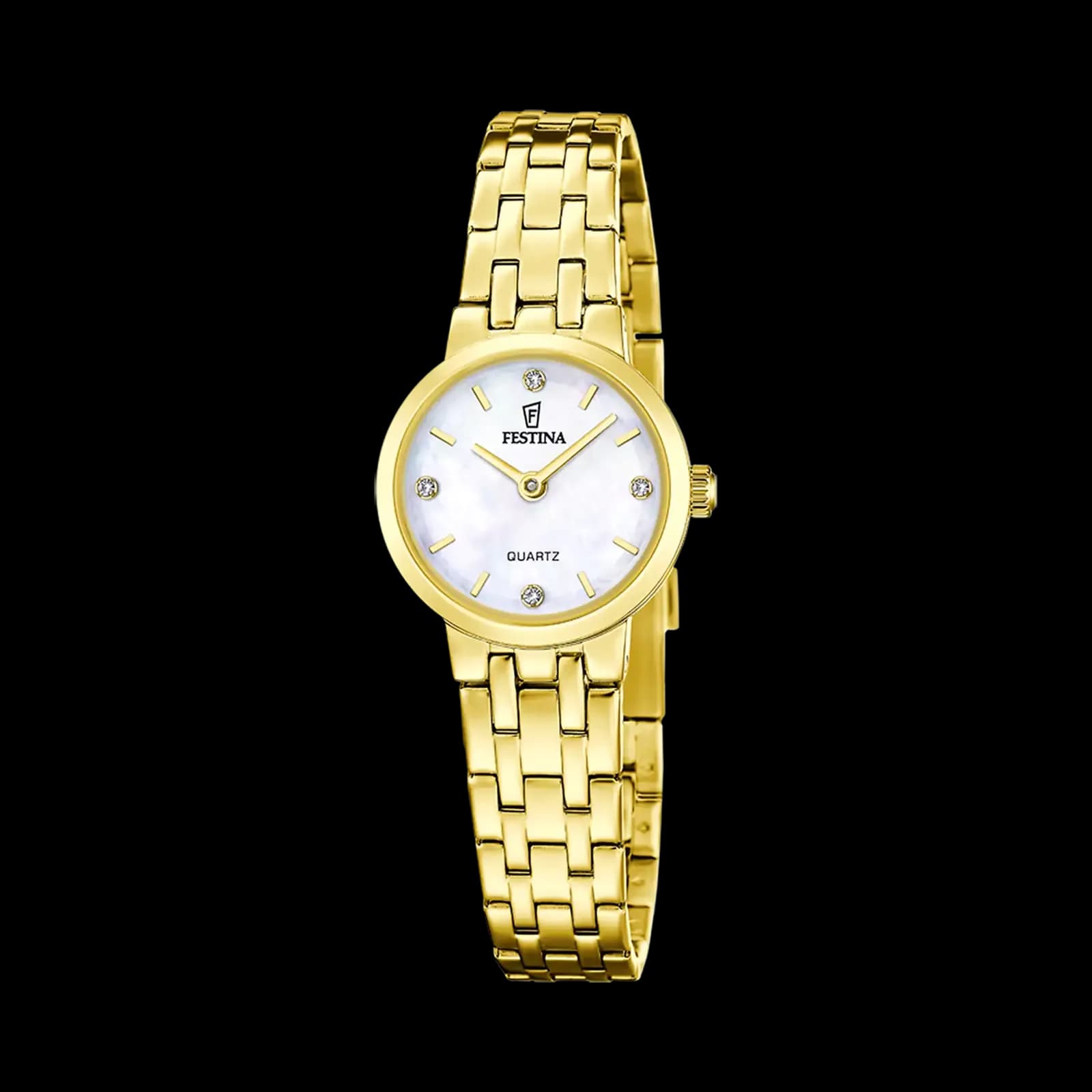 Festina Mademoiselle damklocka pärlemor/guld, metallband - F20748/1