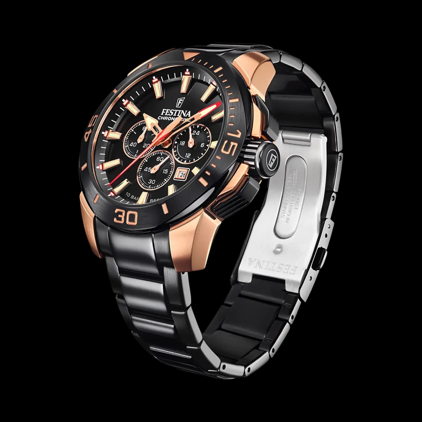 Festina Chrono Bike herrklocka svart, metallband - F20645/1 2