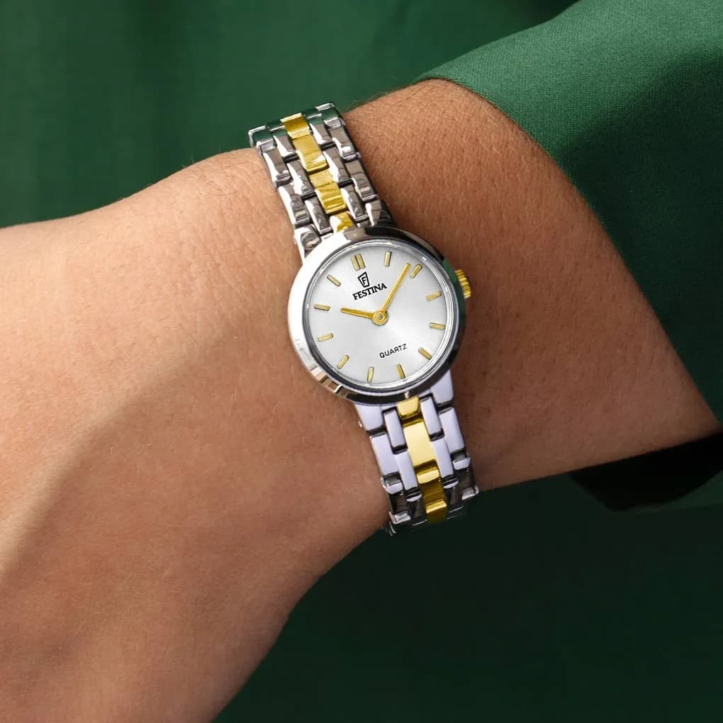 Festina Mademoiselle damklocka vit/bicolor, metallband - F20747/1 2