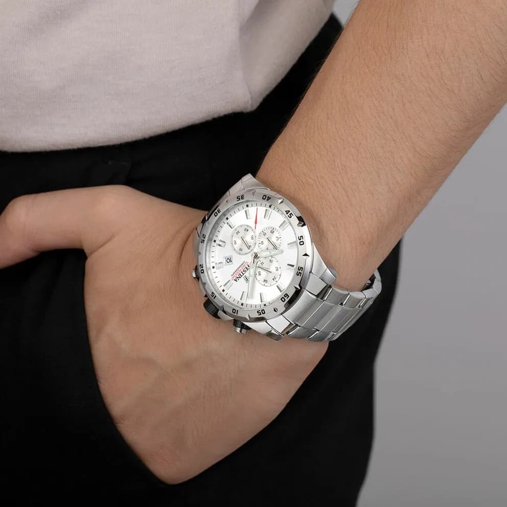 Festina Chrono Sport herrklocka silver/stål, metallband - F20463/1 3