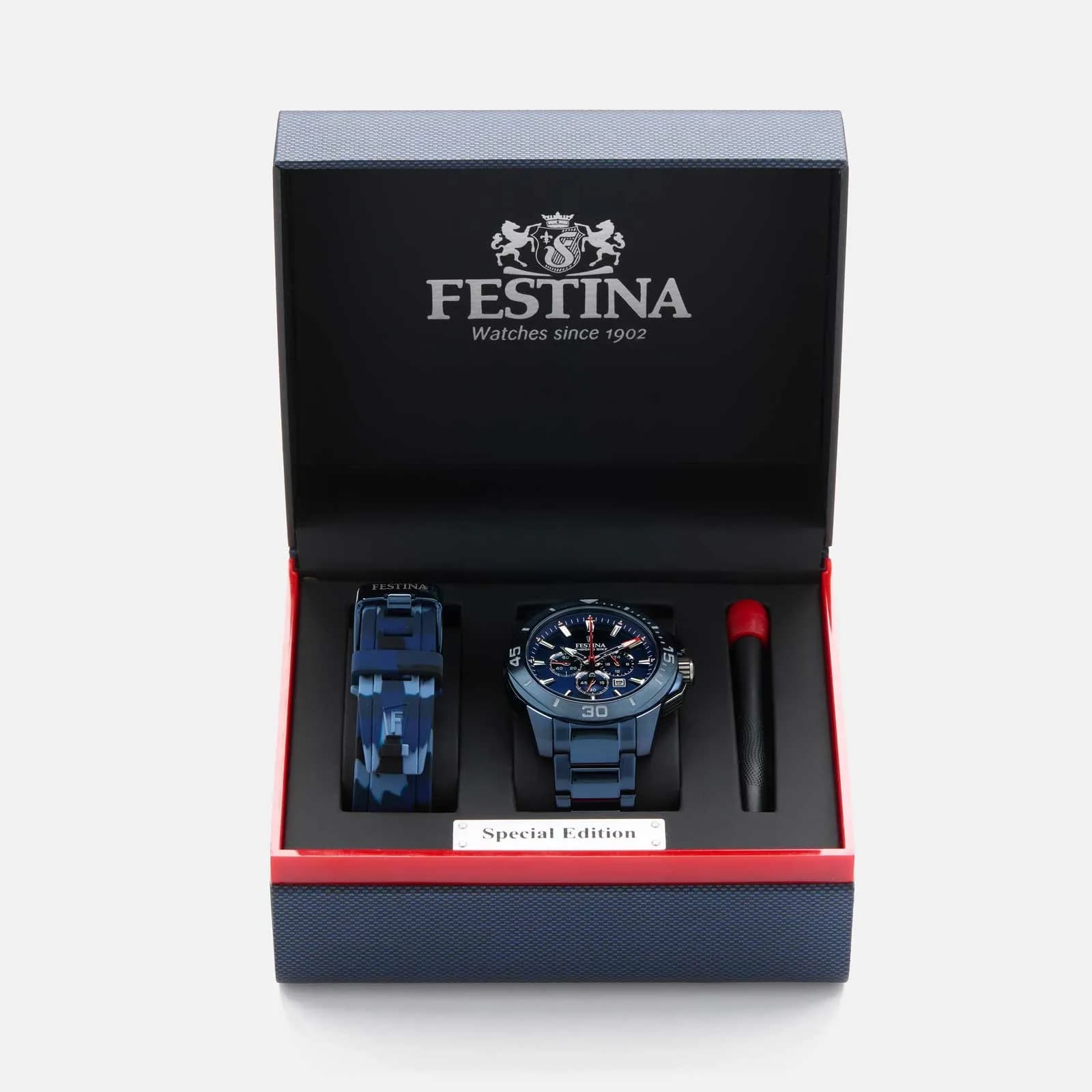 Festina Chrono Bike Special Edition herrklocka blå, metallband - F20643/1 5