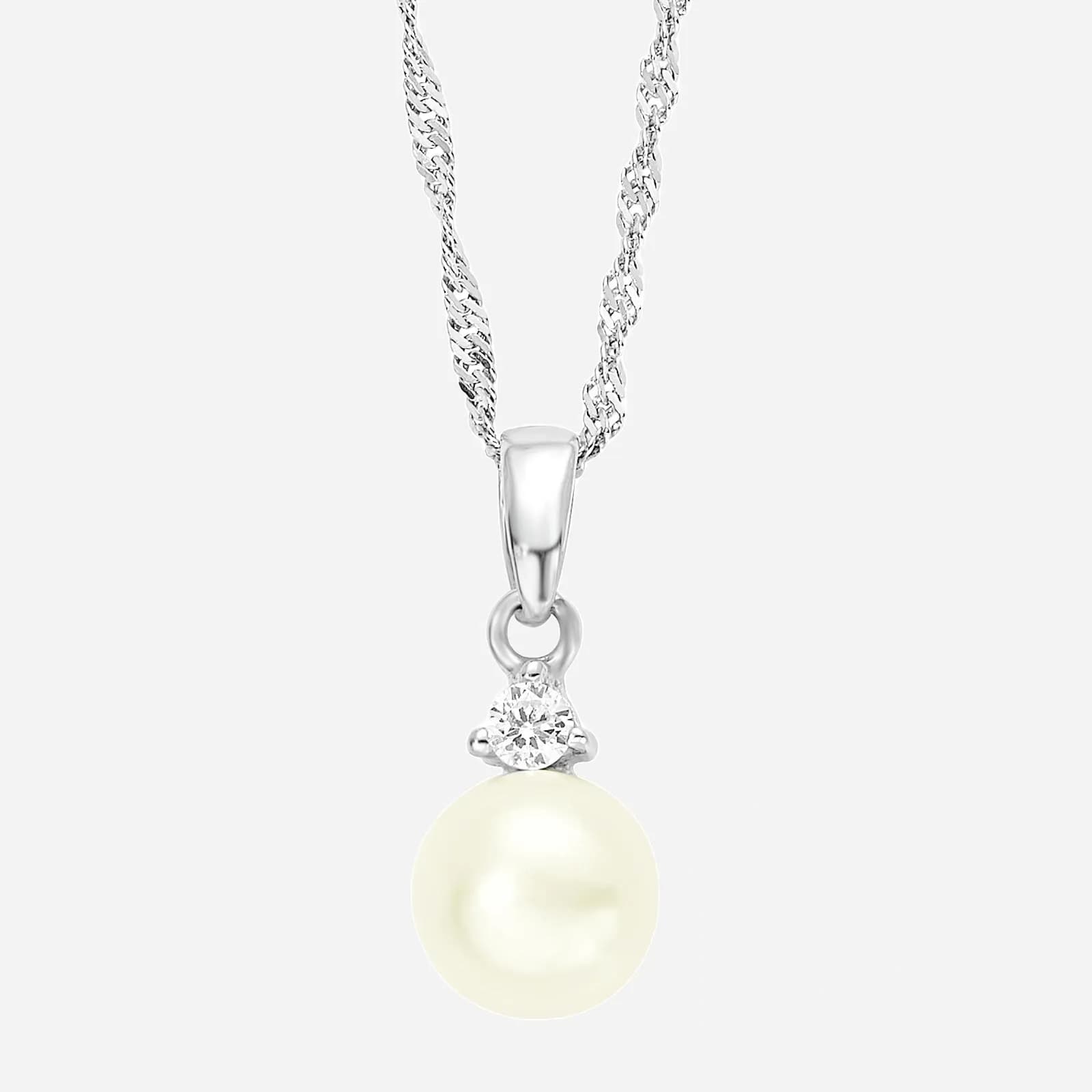 Silverhalsband, singaporekedja med sötvattenspärla - 42 cm 3