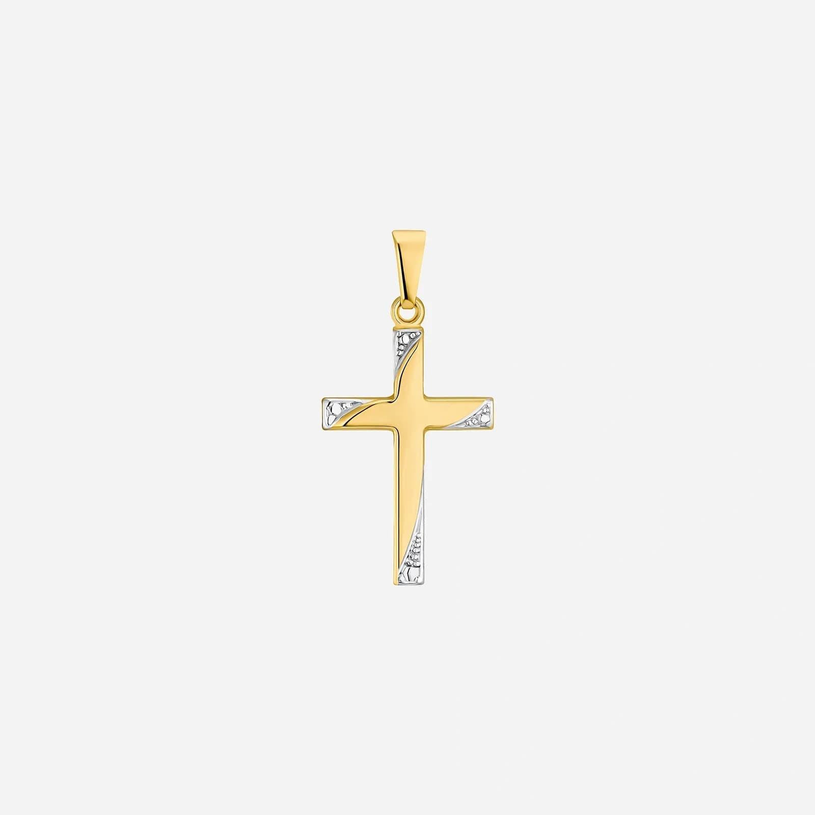 Hängsmycke i 9k guld, klassiskt kors - 28x14 mm