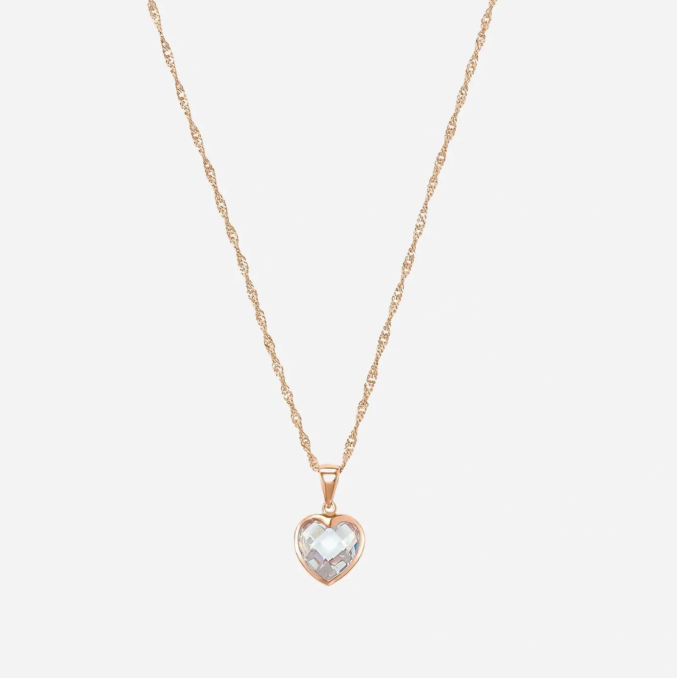 Guldpläterat silverhalsband - hjärtberlock, 42 cm
