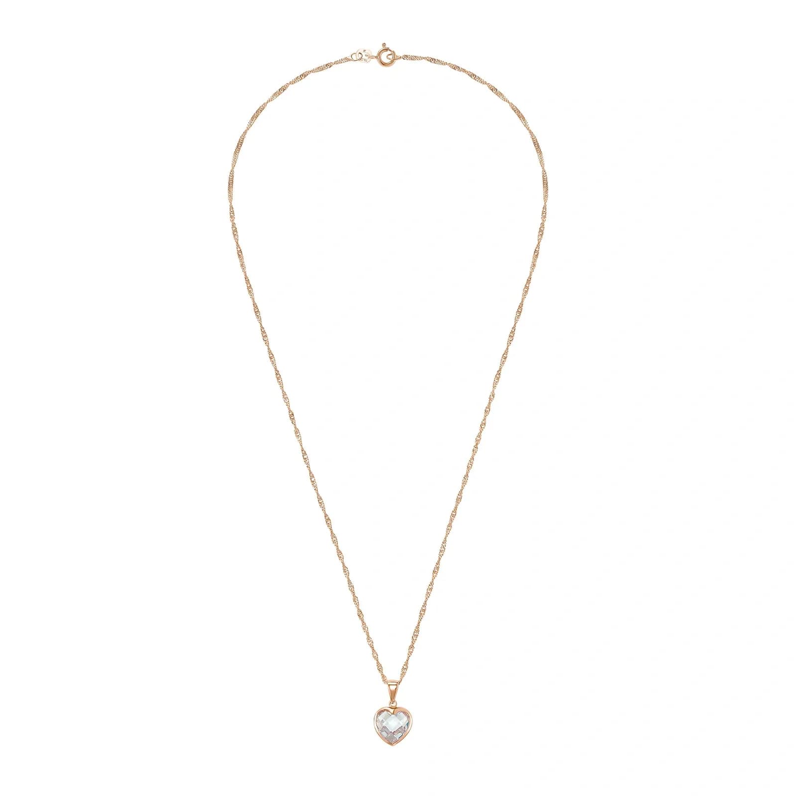 Guldpläterat silverhalsband - hjärtberlock, 42 cm 3