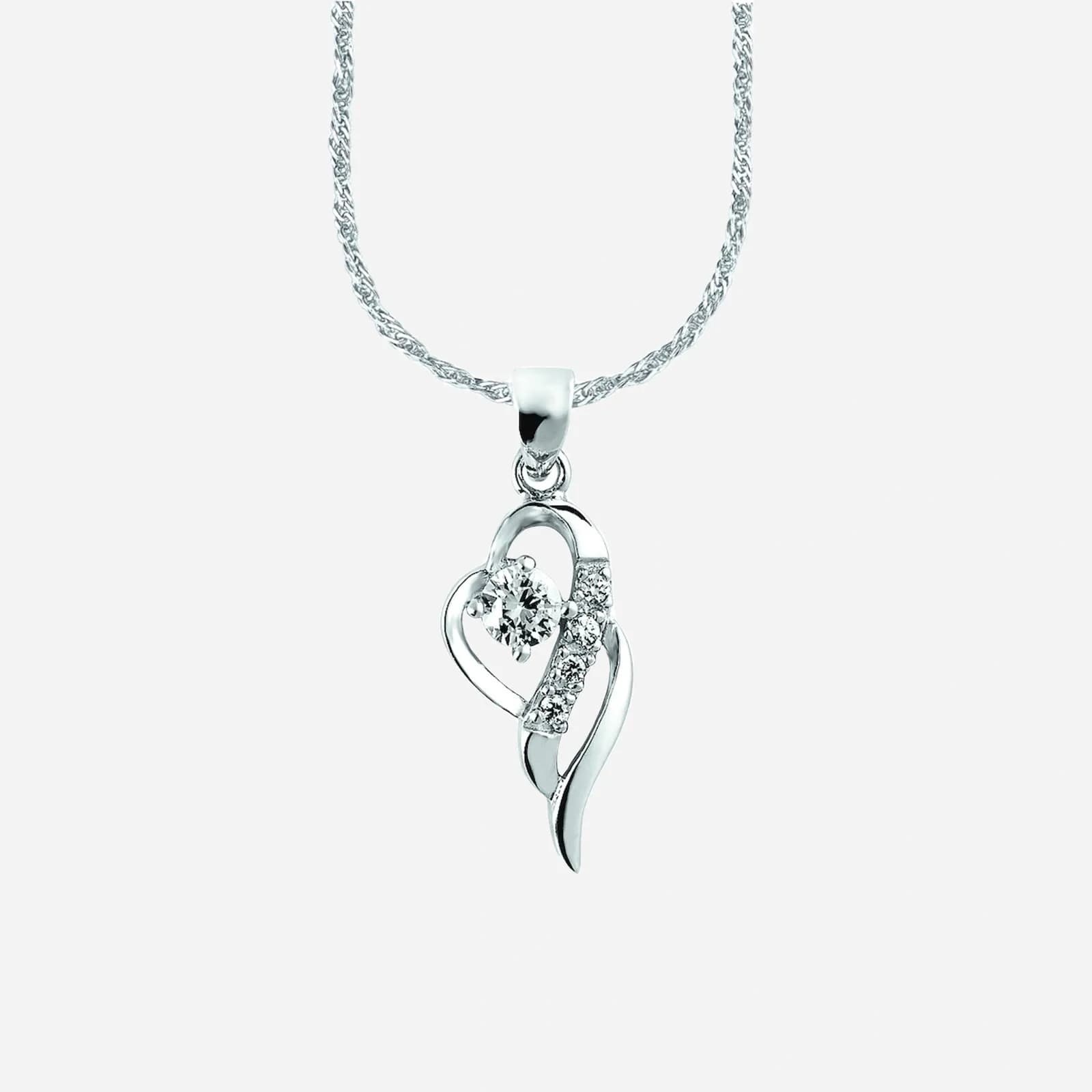 Silverhalsband, snirkligt öppet hjärta - 42 cm