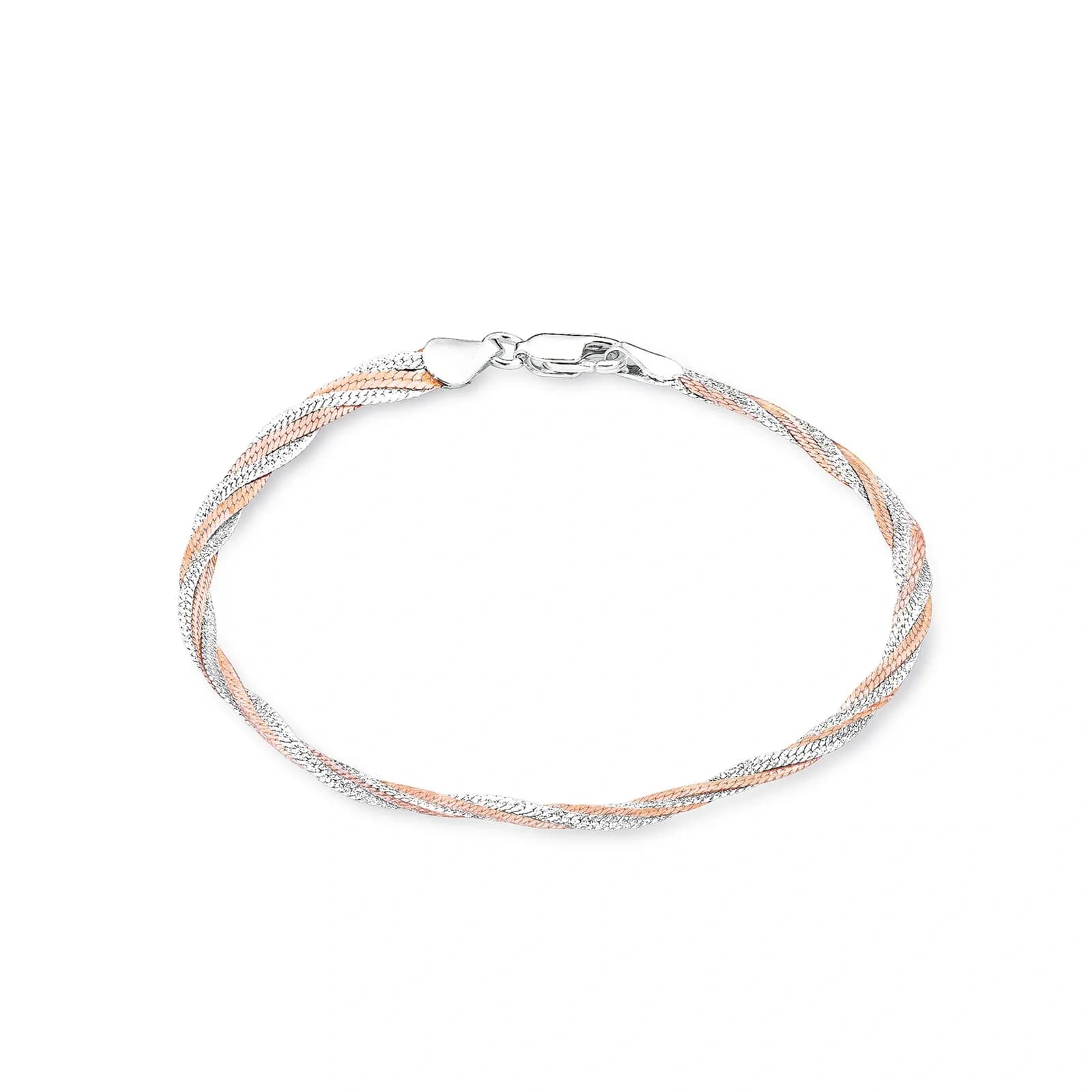 Silverarmband - bicolor, tvinnade länkar, 19 cm