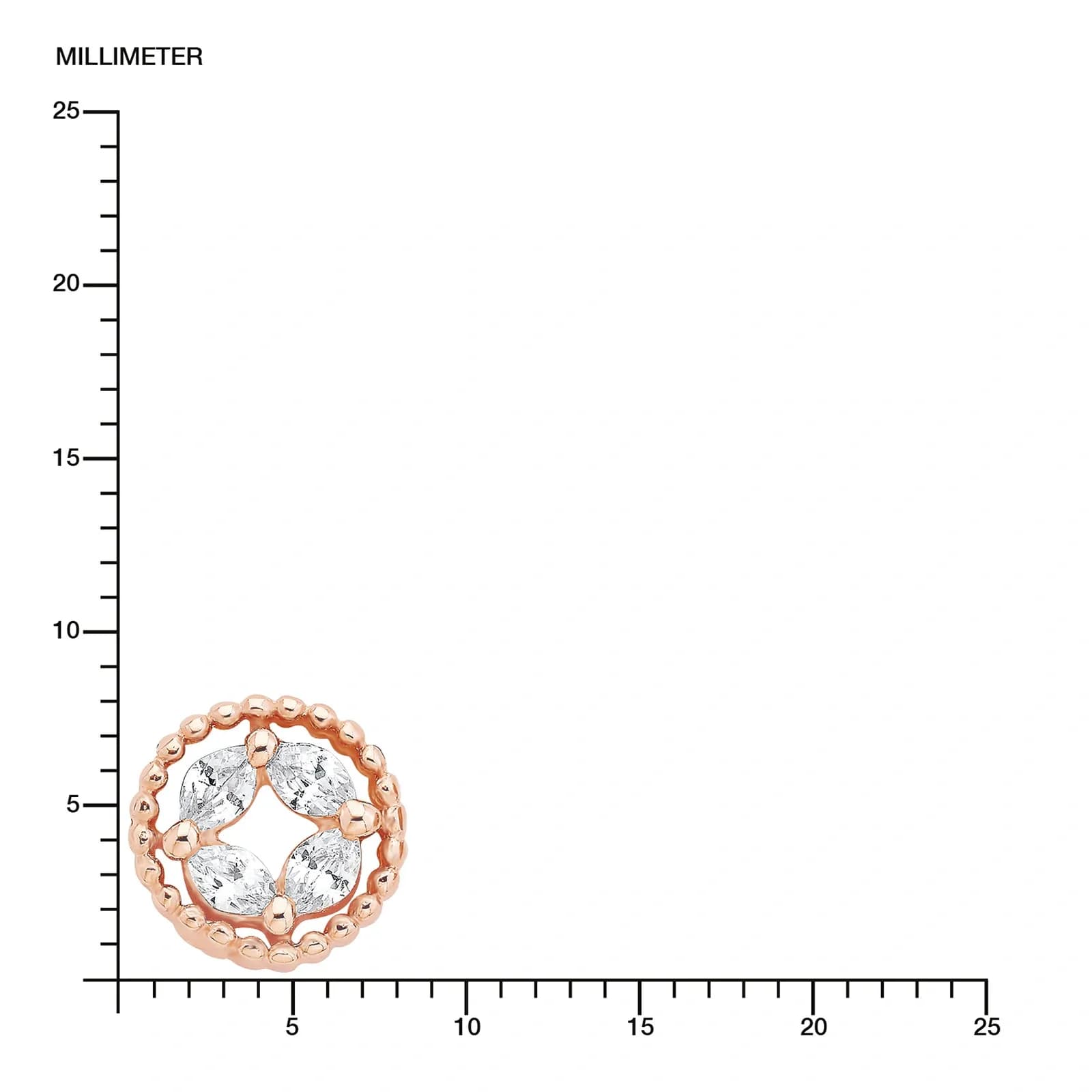 Guldpläterade silverörhängen, studs runda med vita stenar - 8 mm 4